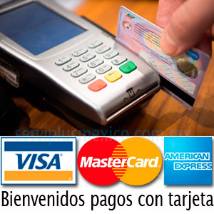 Aceptamos pagos con tarjeta de crédito y debito